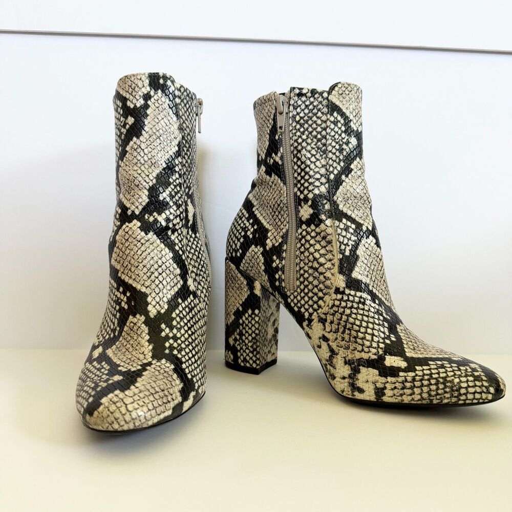 Aldo Aurella Snakeskin Print Block Heel Boots
